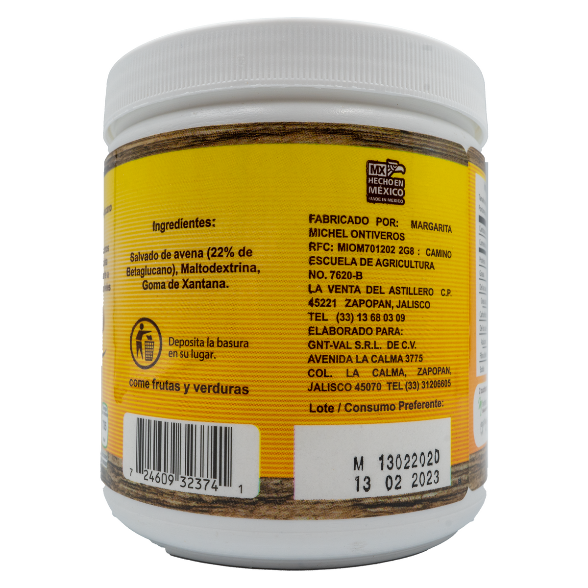 Moviment Salvado de Avena Premium con Beta-glucano OatWell (Frasco 300 g)