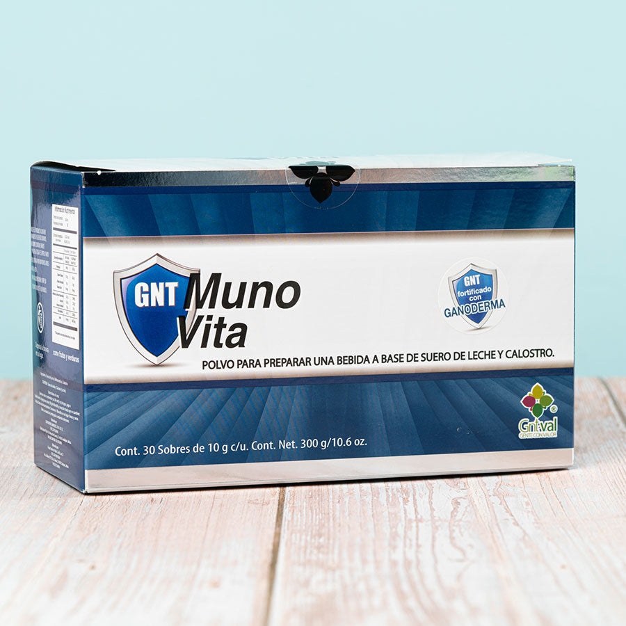 GNT Muno Vita Polvo Inmuno-Protector con Ganoderma y Calostro (Caja con 30 Sobres)