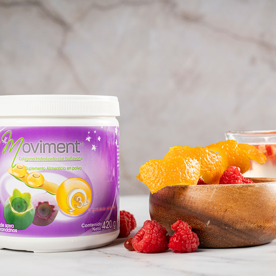 Colágeno Sin Azúcar Adicionado con isoflavonas de soya, extracto de arándanos y DHA omega 3